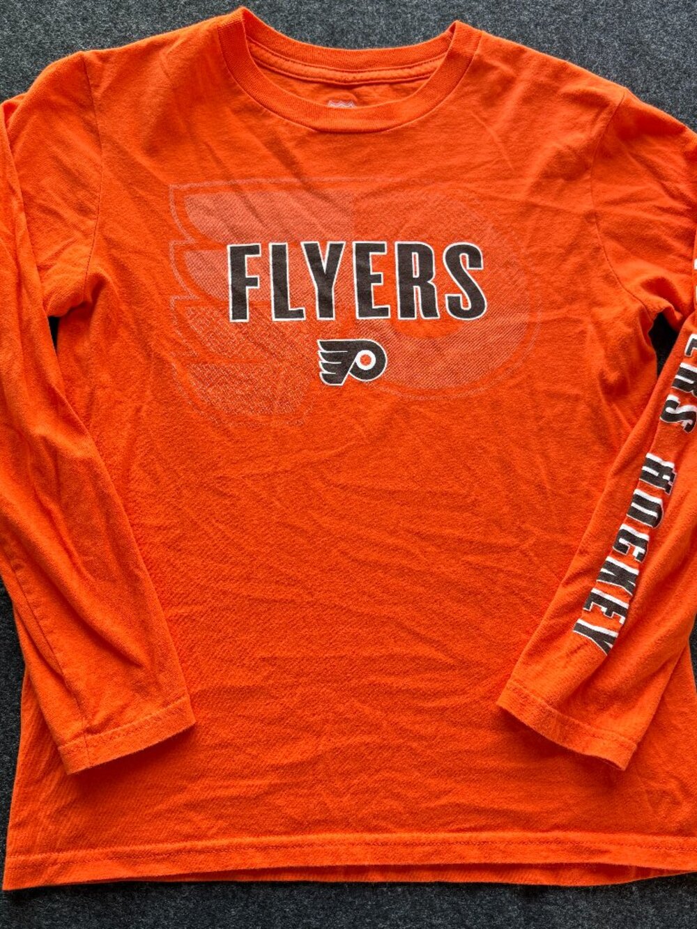 Philadelphia Flyers Youth Medium 10/12 Long Sleeve Shirt NHL Hockey